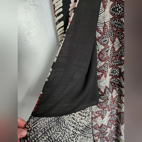 BCBG MaxAzria Abstract Patchwork Maxi Wrap Dress sz Small - Picture 9 of 11